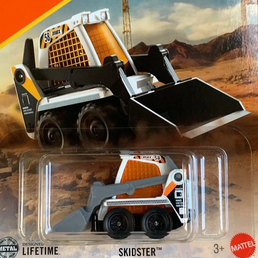 Matchbox Skidster Construction Truck Vehicle White Orange Diecast Toy Vehicle 🆕